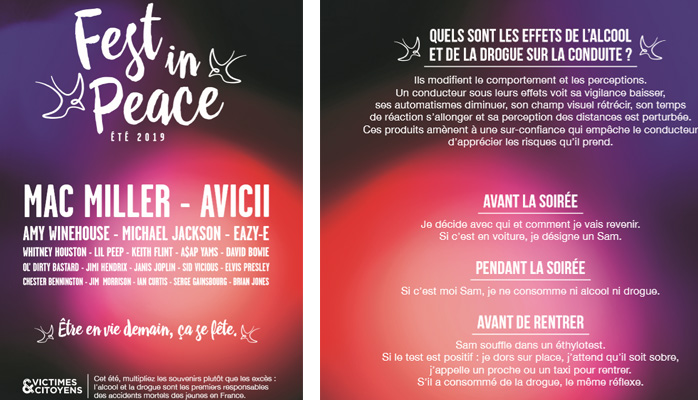 ÉTÉ 2019 : Mobilisation contre la consommation d'alcool  et stupéfiants au volant : « être en vie demain, ça se fête »  