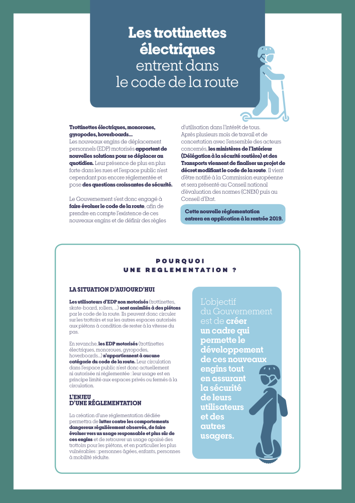 Les trottinettes électriques entrent dans le code de la route